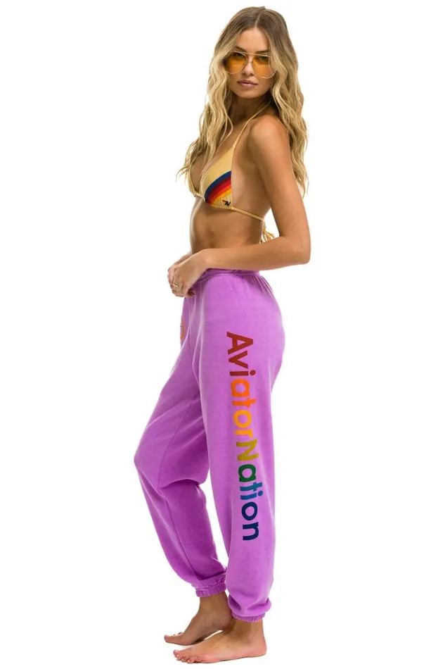 Miami Sweatpants 8211 Neon Purple Women Aviator Nation Sweatpants
