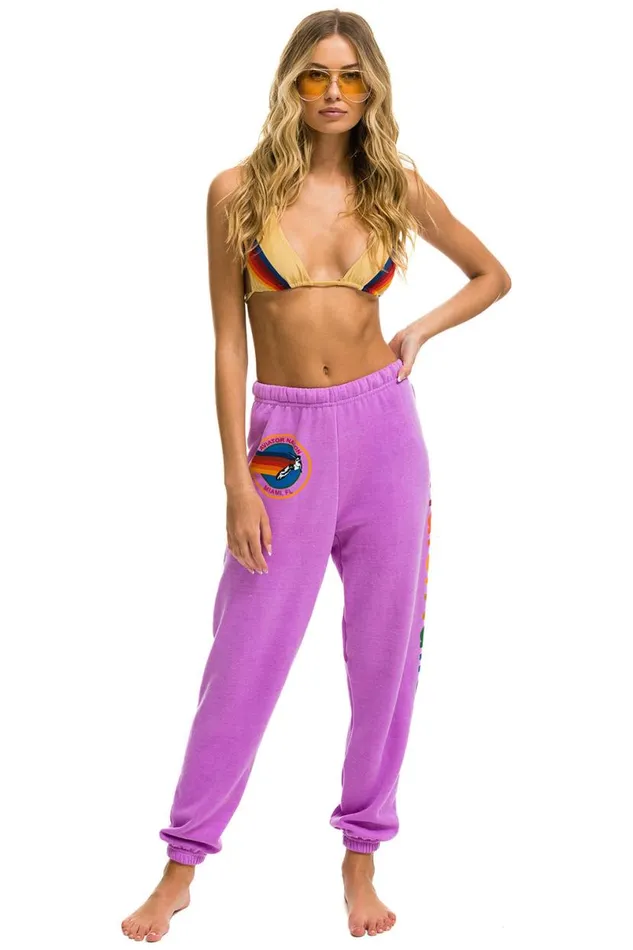 Miami Sweatpants 8211 Neon Purple Women Aviator Nation Sweatpants