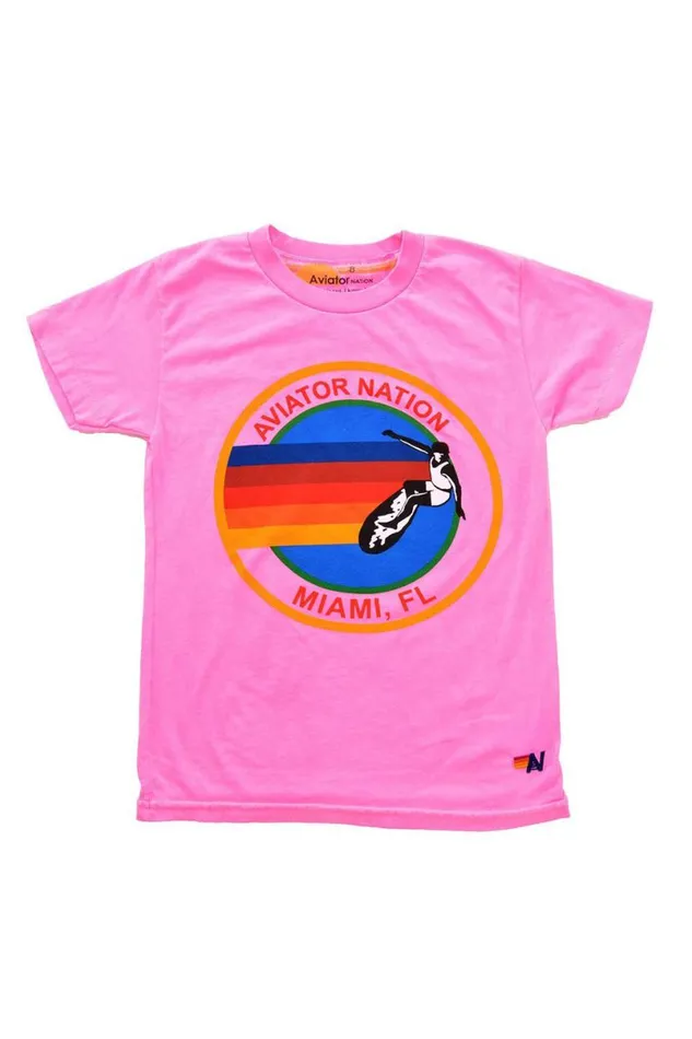 Miami Tee 8211 Neon Pink Kids Aviator Nation Tees