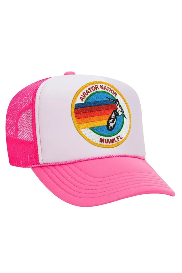 Miami Trucker Hat WomenMen Aviator Nation Trucker Hats