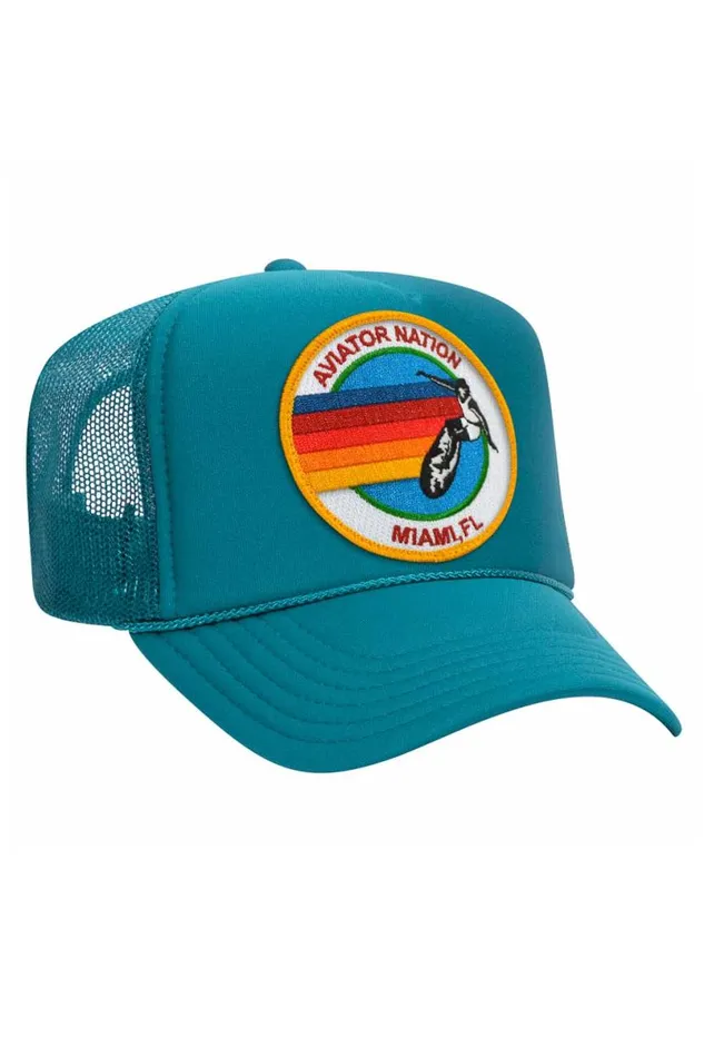 Miami Trucker Hat WomenMen Aviator Nation Trucker Hats