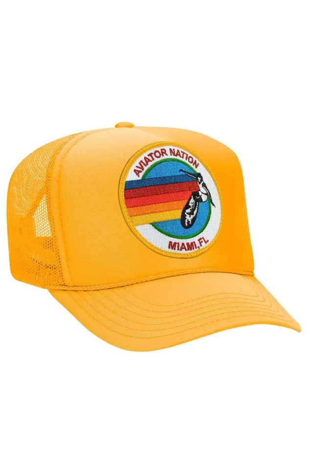 Miami Trucker Hat WomenMen Aviator Nation Trucker Hats