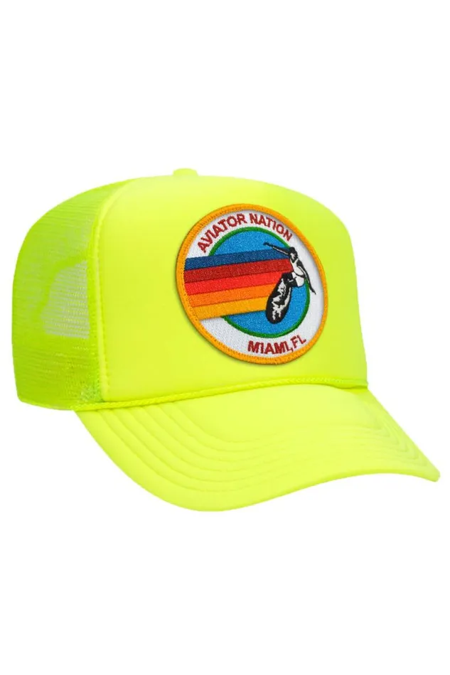 Miami Trucker Hat WomenMen Aviator Nation Trucker Hats