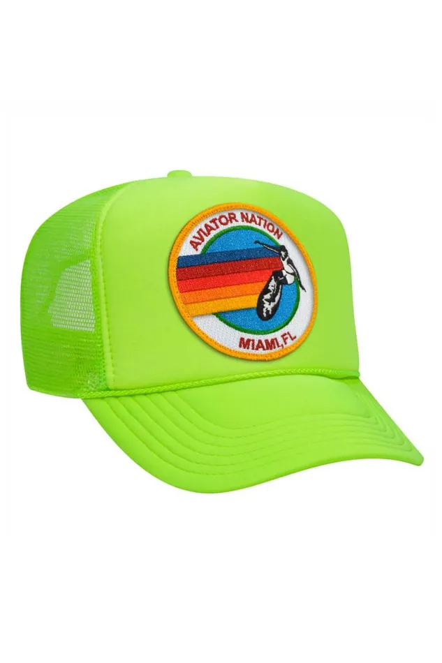 Miami Trucker Hat WomenMen Aviator Nation Trucker Hats