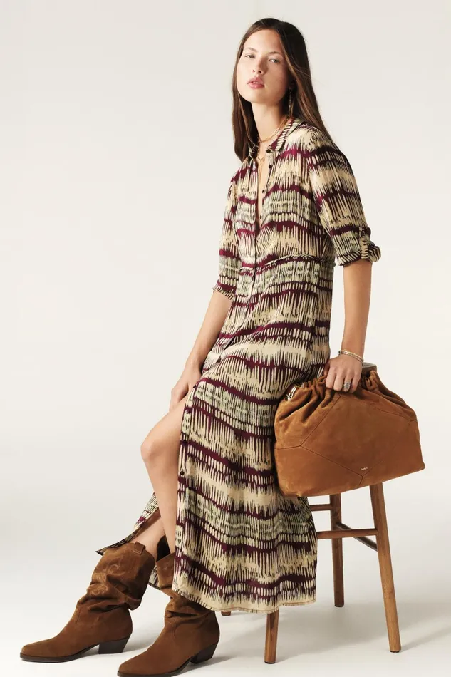 Midi Shirt Dress Artemis Red Women Baandsh Dresses