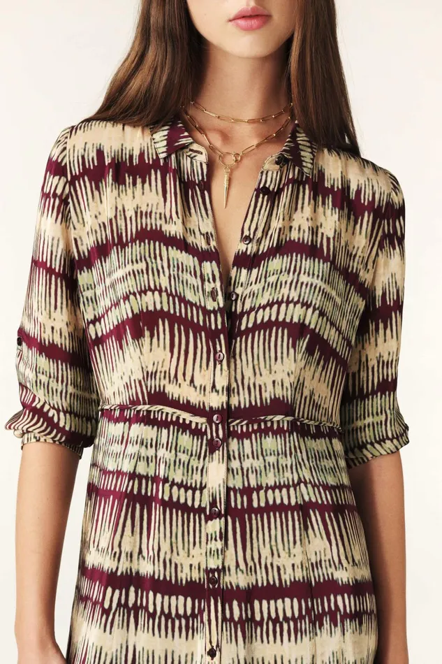 Midi Shirt Dress Artemis Red Women Baandsh Dresses