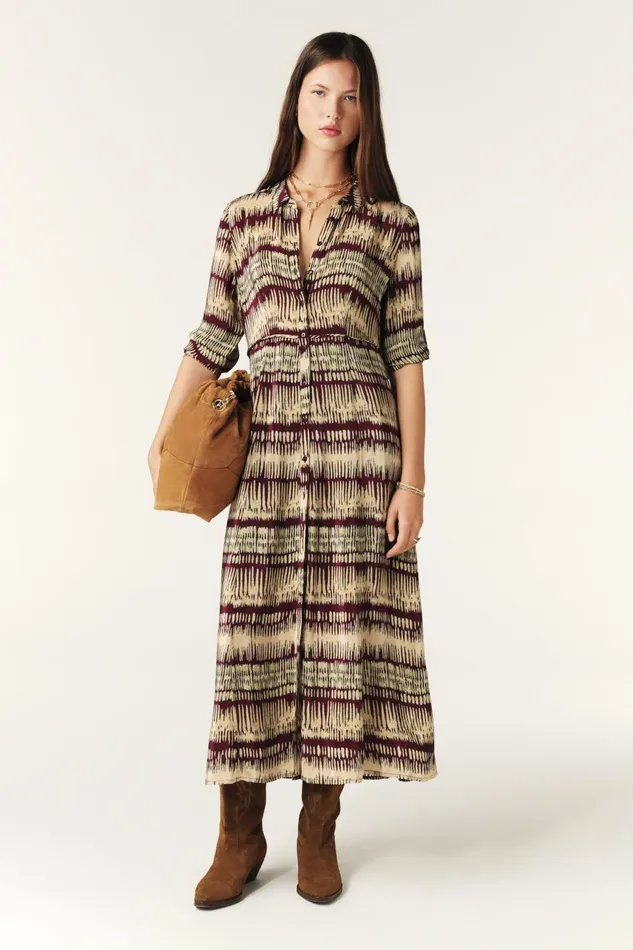 Midi Shirt Dress Artemis Red Women Baandsh Dresses