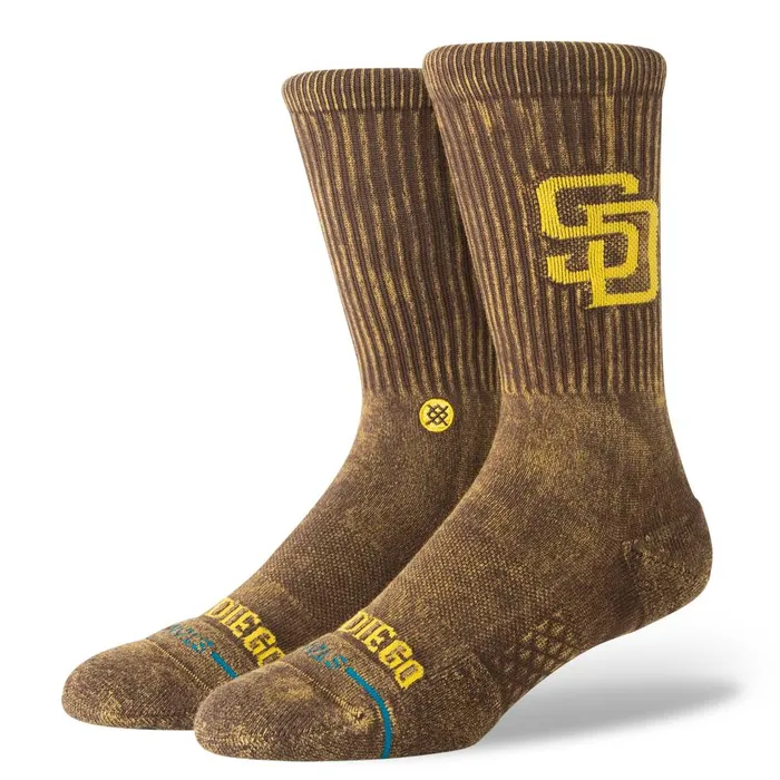 Mlb X Stance 2024 Fade Crew Socks Fade Padres 8211 Brown MenWomen Stance Crew