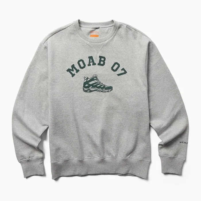 Moab 07 Crew Neck Fleece Grey Heather Men Merrell Tops