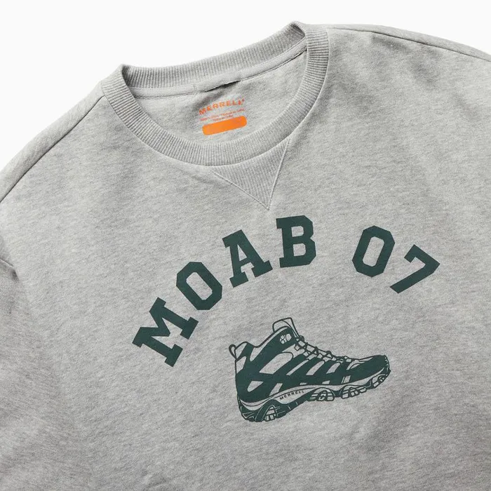 Moab 07 Crew Neck Fleece Grey Heather Men Merrell Tops