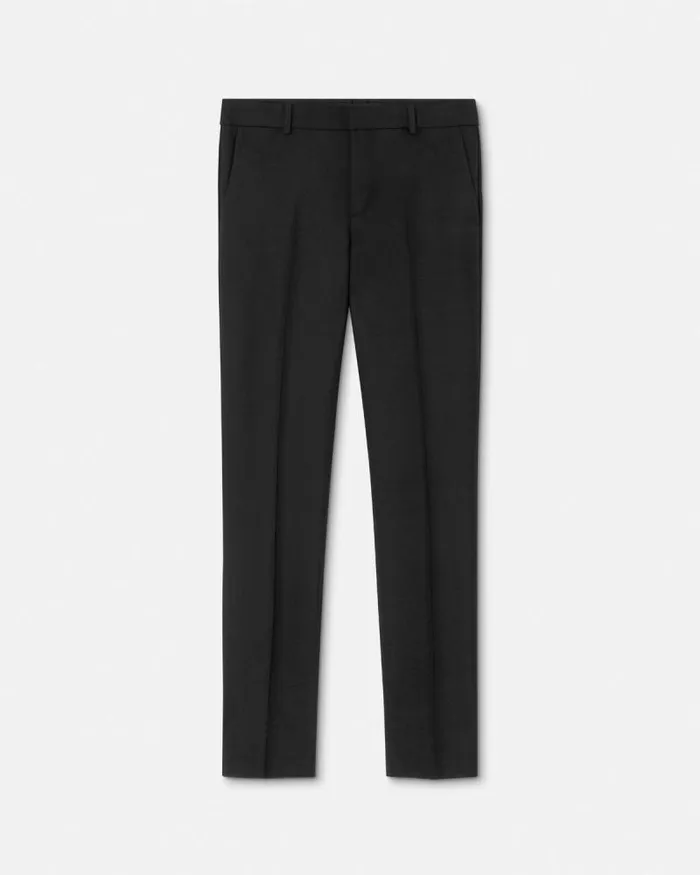 MohairBlend Formal Pants Black Men Versace Pants and Shorts