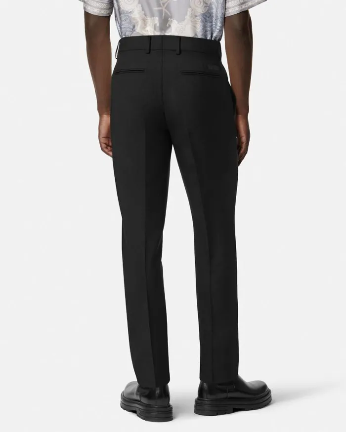 MohairBlend Formal Pants Black Men Versace Pants and Shorts