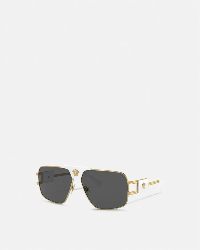 Navigator Sunglasses White Men Versace Sunglasses