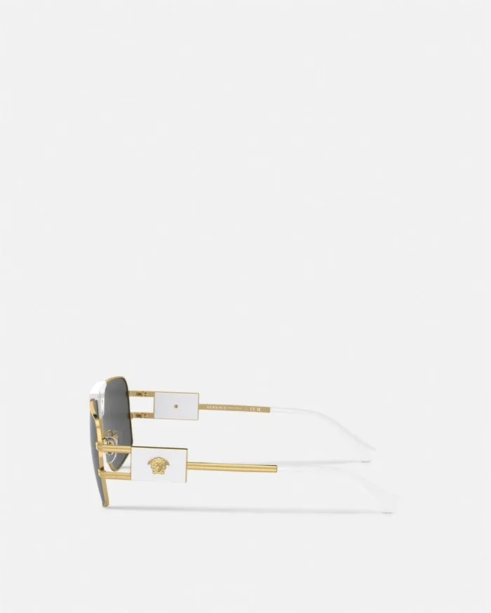 Navigator Sunglasses White Men Versace Sunglasses