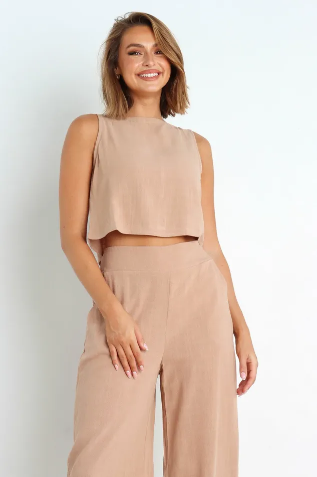 Nicola Top Brown Women Matching Sets Petal and Pup