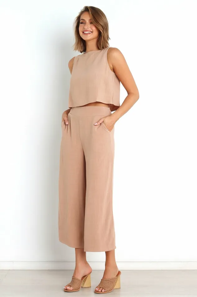 Nicola Top Brown Women Matching Sets Petal and Pup