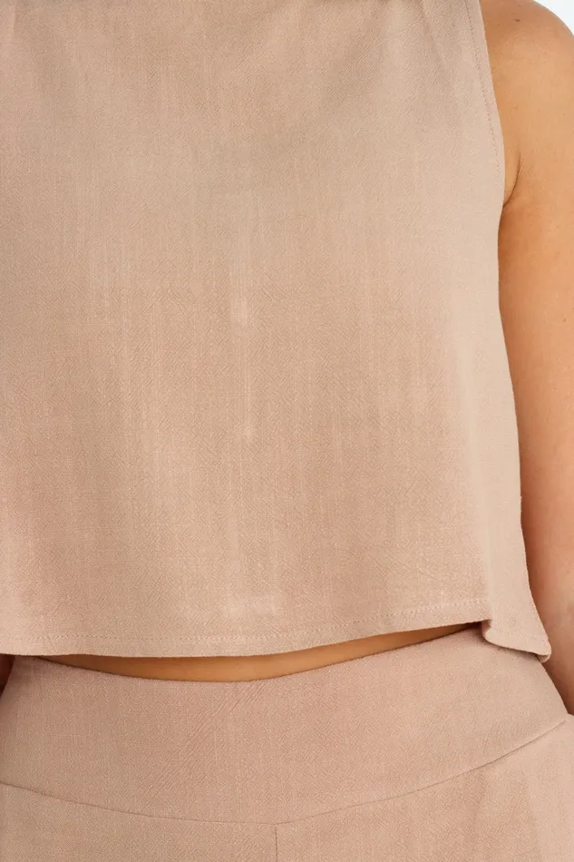 Nicola Top Brown Women Matching Sets Petal and Pup