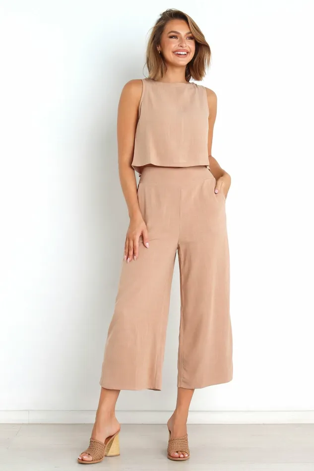 Nicola Top Brown Women Matching Sets Petal and Pup
