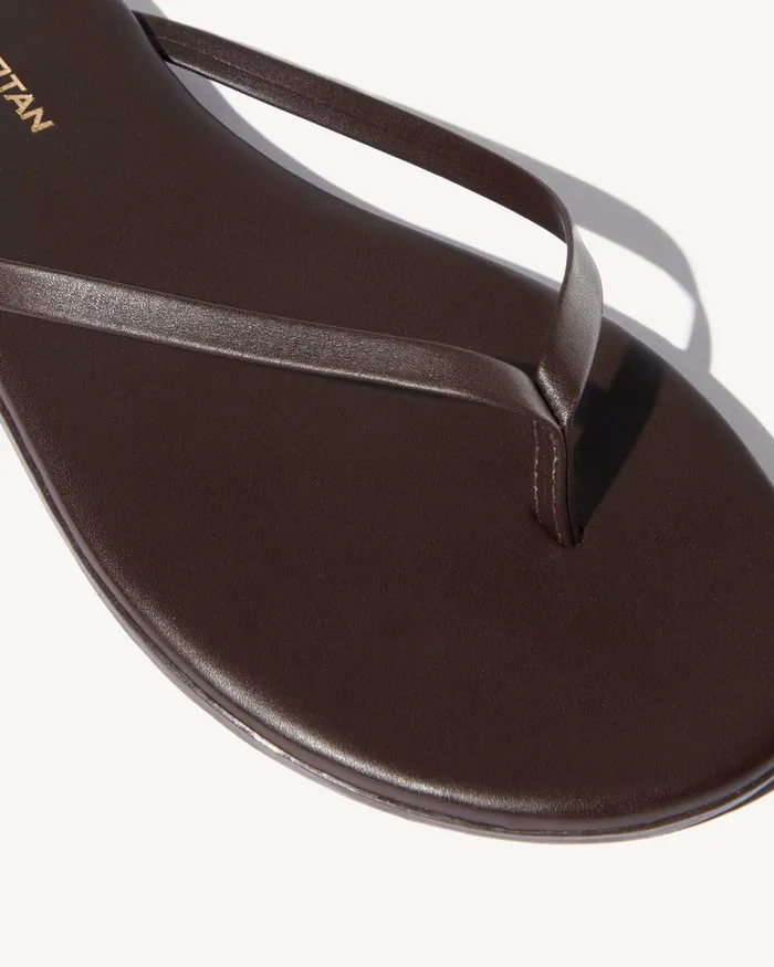 NL X TKEES LEATHER FLIP FLOP Black Women Nili Lotan Belts and Accessories