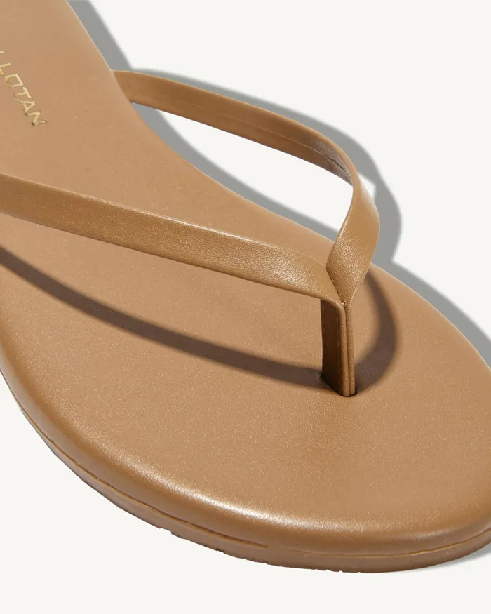 NL X TKEES LEATHER FLIP FLOP Black Women Nili Lotan Belts and Accessories