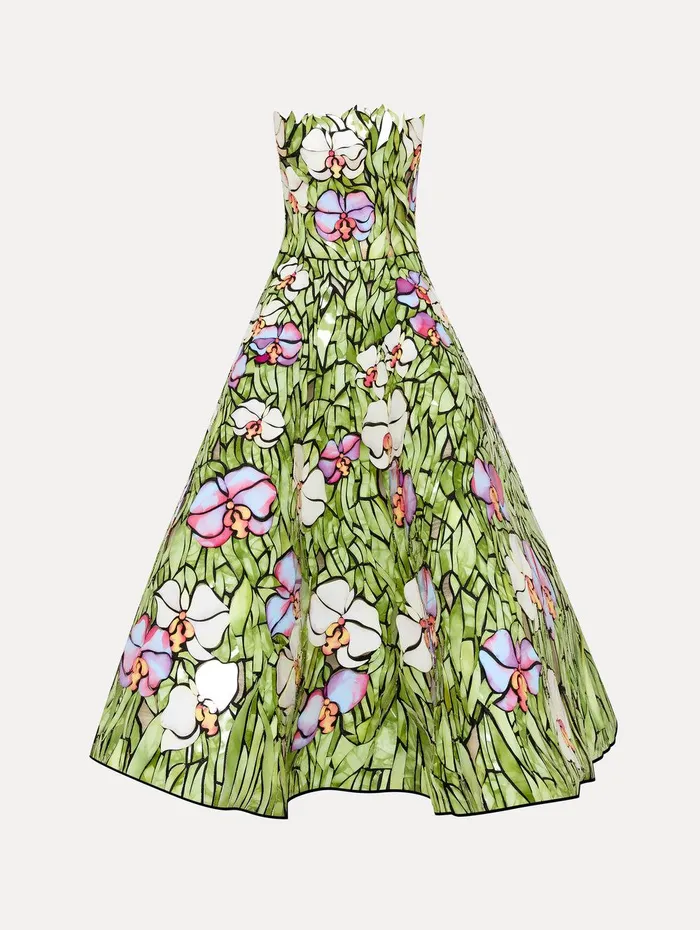 Orchid Mosaic Cocktail Dress Multi Women Oscar De La Renta Dresses