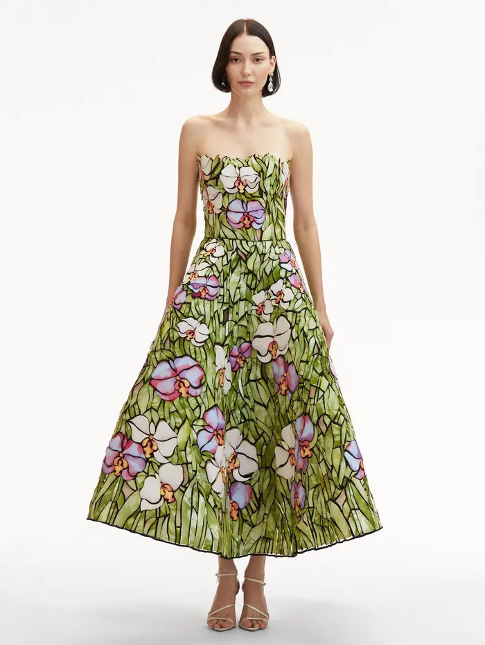 Orchid Mosaic Cocktail Dress Multi Women Oscar De La Renta Dresses Orchid Mosaic Cocktail Dress Multi Women Oscar De La Renta Dresses