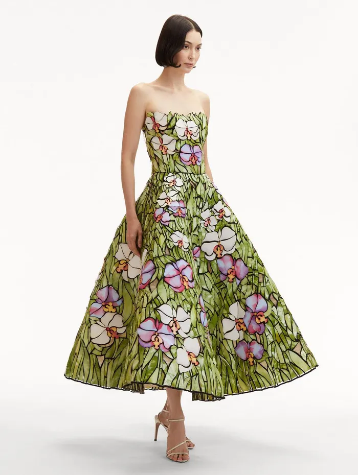 Orchid Mosaic Cocktail Dress Multi Women Oscar De La Renta Dresses Orchid Mosaic Cocktail Dress Multi Women Oscar De La Renta Dresses