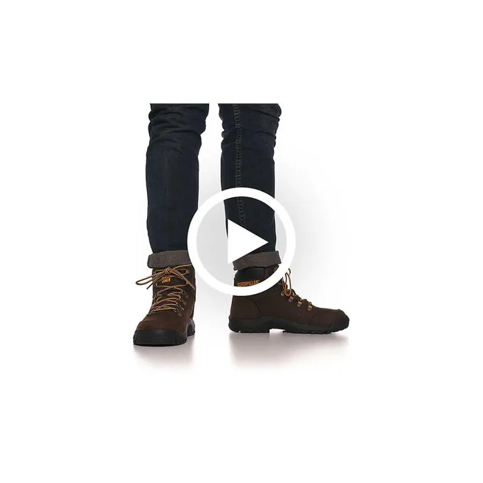 Outline Work Boot Seal Brown Men Cat Footwear Soft Toe
