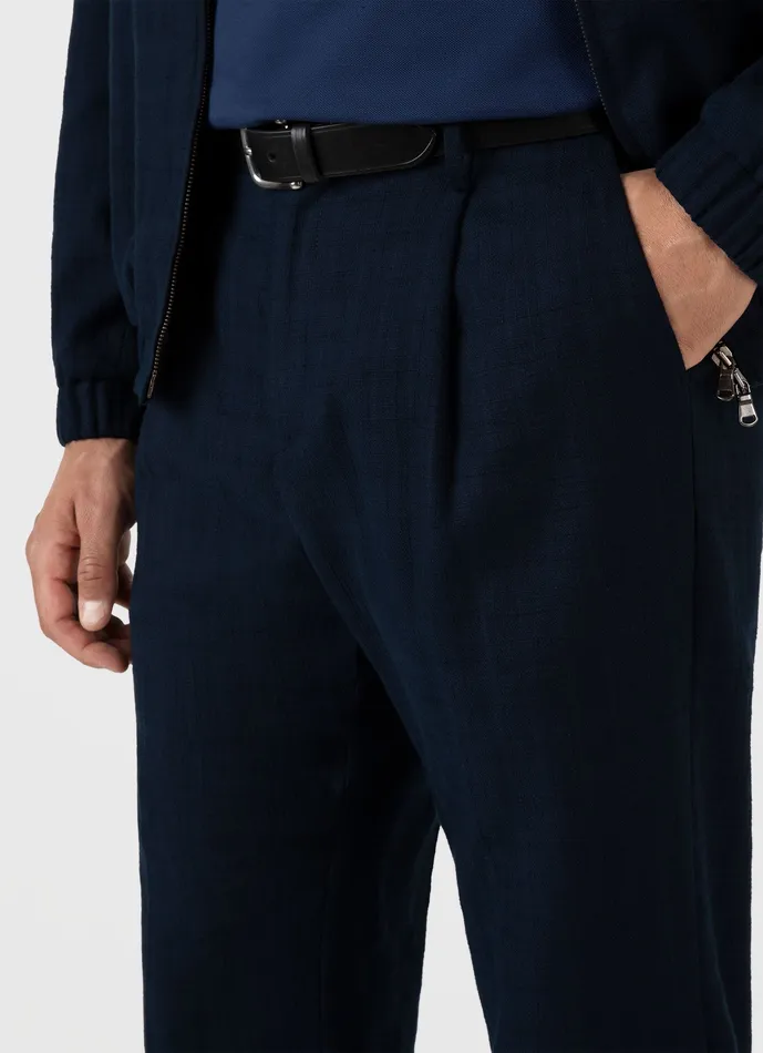 Pants Men Cotton Raffia Pleat Trouser Navy ussunspel Pants Men Cotton Raffia Pleat Trouser Navy ussunspel