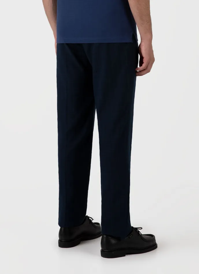 Pants Men Cotton Raffia Pleat Trouser Navy ussunspel Pants Men Cotton Raffia Pleat Trouser Navy ussunspel