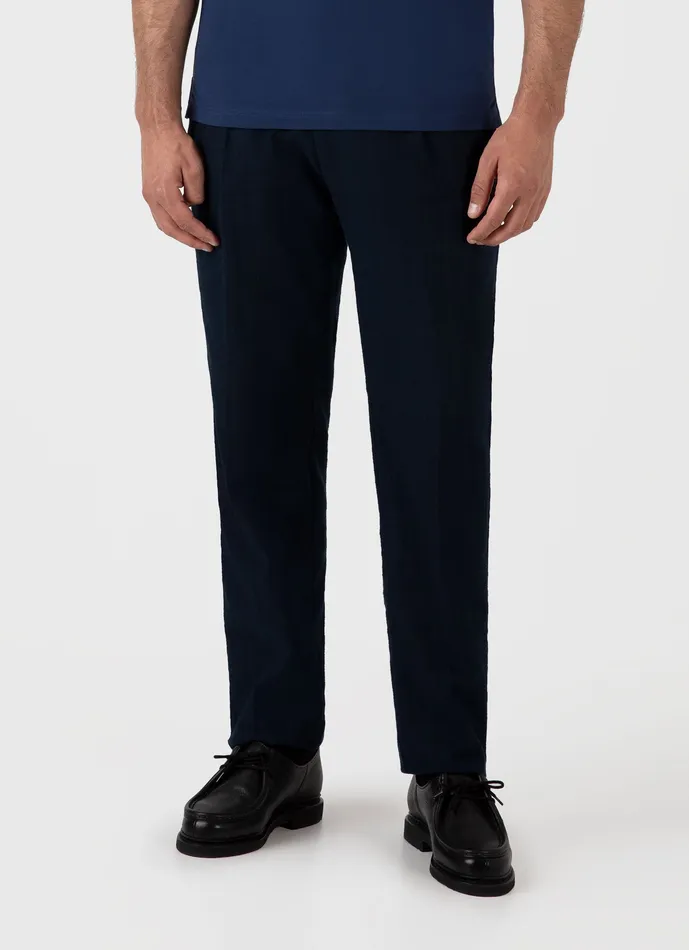 Pants Men Cotton Raffia Pleat Trouser Navy ussunspel Pants Men Cotton Raffia Pleat Trouser Navy ussunspel