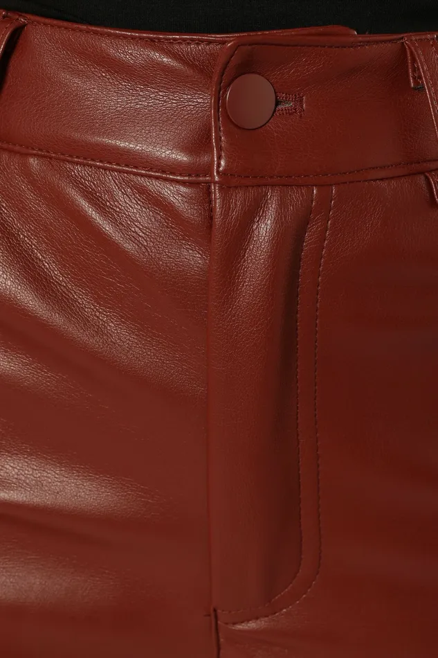Pants Petal and Pup Women Maverick Vegan Leather Pants Merlot