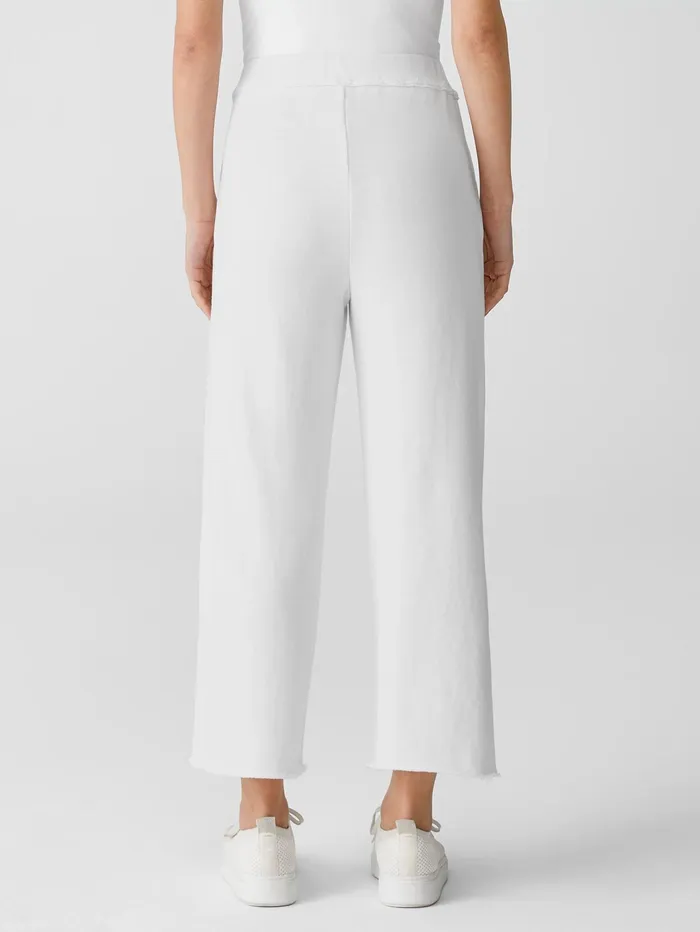 Pants Shorts and Jumpsuits Women Eileen Fisher Lightweight Organic Cotton Terry Straight Pant White