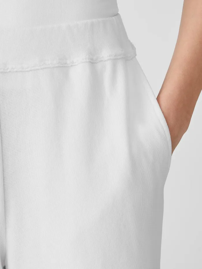 Pants Shorts and Jumpsuits Women Eileen Fisher Lightweight Organic Cotton Terry Straight Pant White