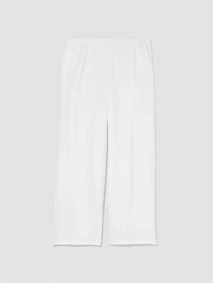 Pants Shorts and Jumpsuits Women Eileen Fisher Lightweight Organic Cotton Terry Straight Pant White