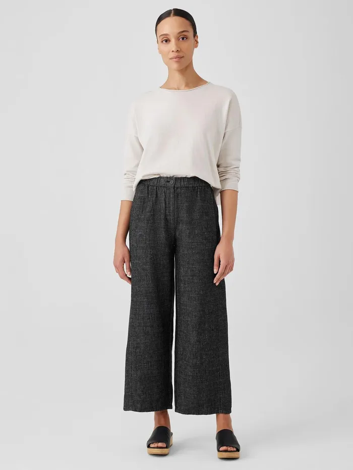 Pants Shorts and Jumpsuits Women Eileen Fisher Tweedy Hemp Cotton WideLeg Pant Black Pants Shorts and Jumpsuits Women Eileen Fisher Tweedy Hemp Cotton WideLeg Pant Black