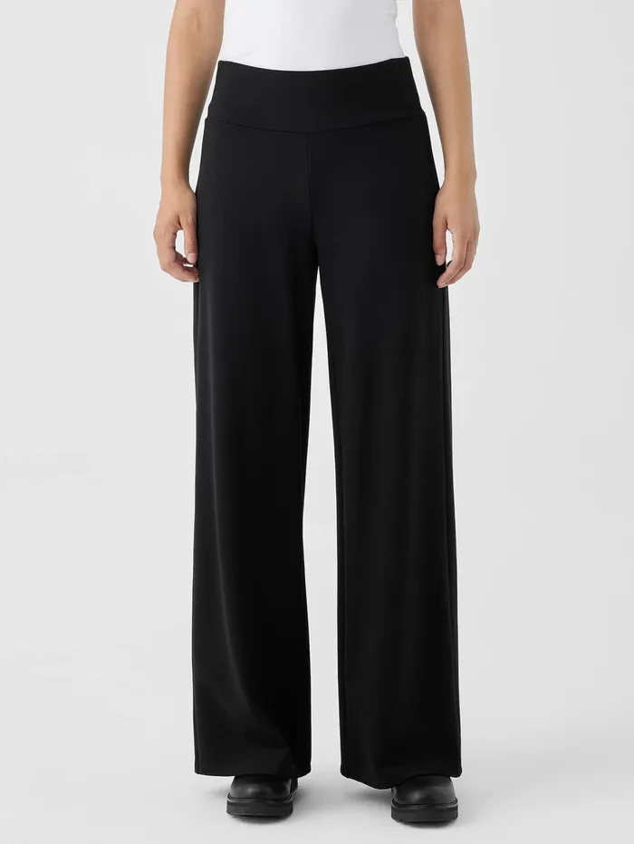 Pants Shorts and Jumpsuits Women Eileen Fisher Washable Flex Ponte HighWaisted Pant Black