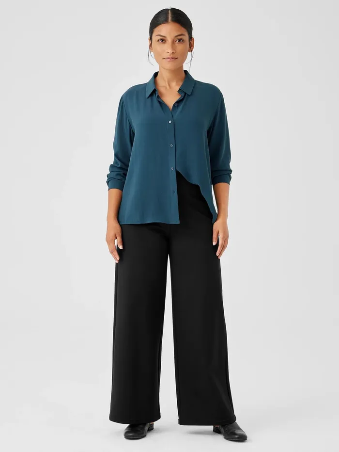 Pants Shorts and Jumpsuits Women Eileen Fisher Washable Flex Ponte HighWaisted Pant Black
