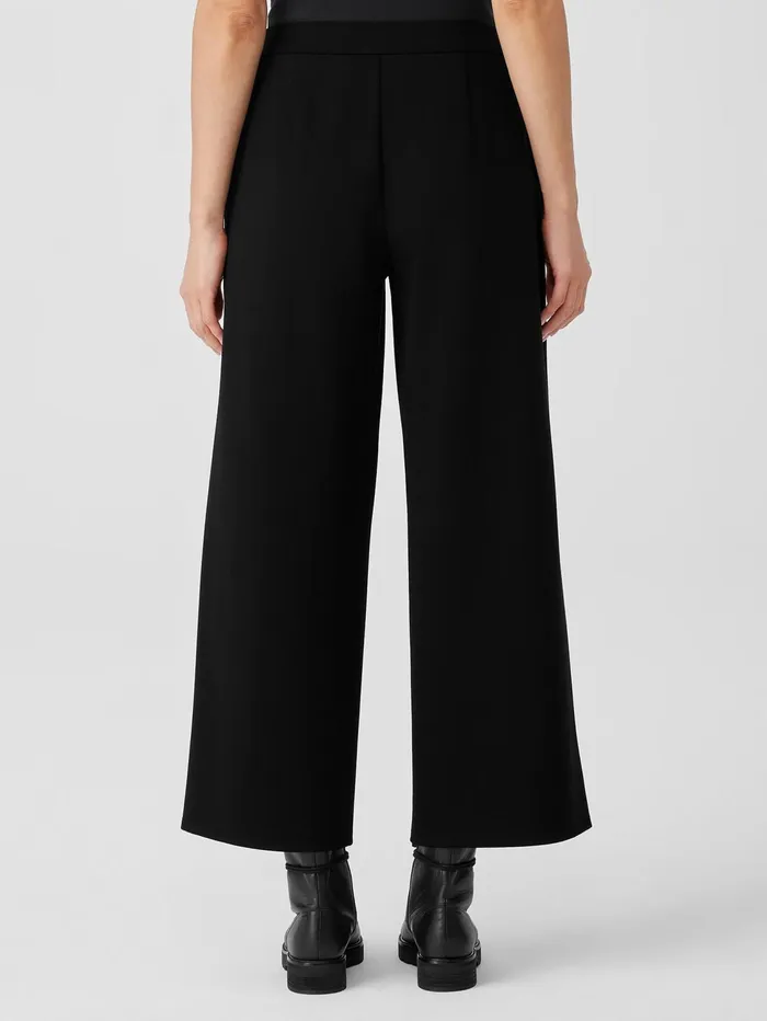 Pants Shorts and Jumpsuits Women Eileen Fisher Washable Flex Ponte WideLeg Pant Black