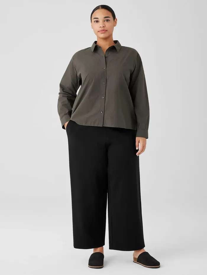 Pants Shorts and Jumpsuits Women Eileen Fisher Washable Flex Ponte WideLeg Pant Black