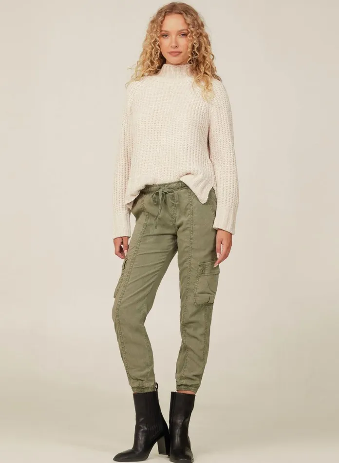 Pants Women Bella Dahl Cargo Track Pants 8211 Soft Army