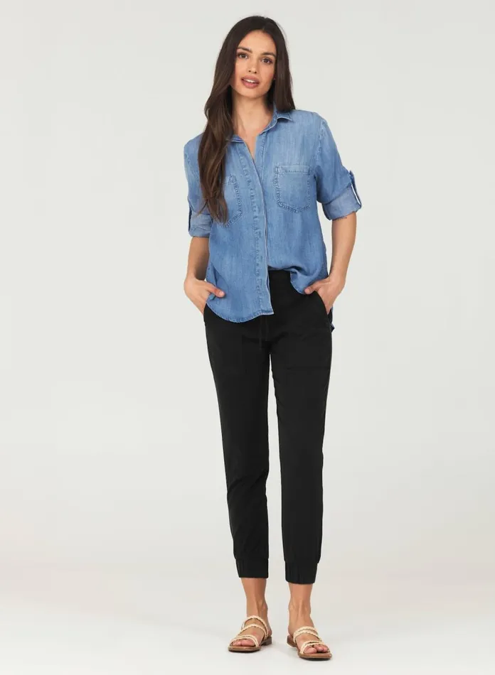 Pants Women Bella Dahl Pocket Jogger 8211 Vintage Black Pants Women Bella Dahl Pocket Jogger 8211 Vintage Black
