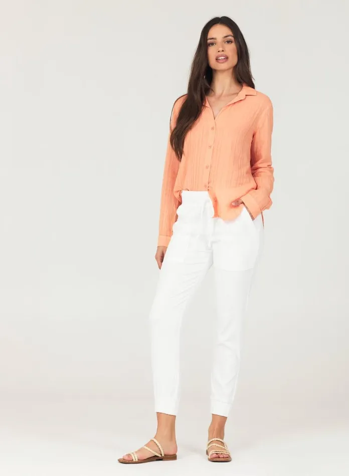Pants Women Bella Dahl Pocket Jogger 8211 White Pants Women Bella Dahl Pocket Jogger 8211 White