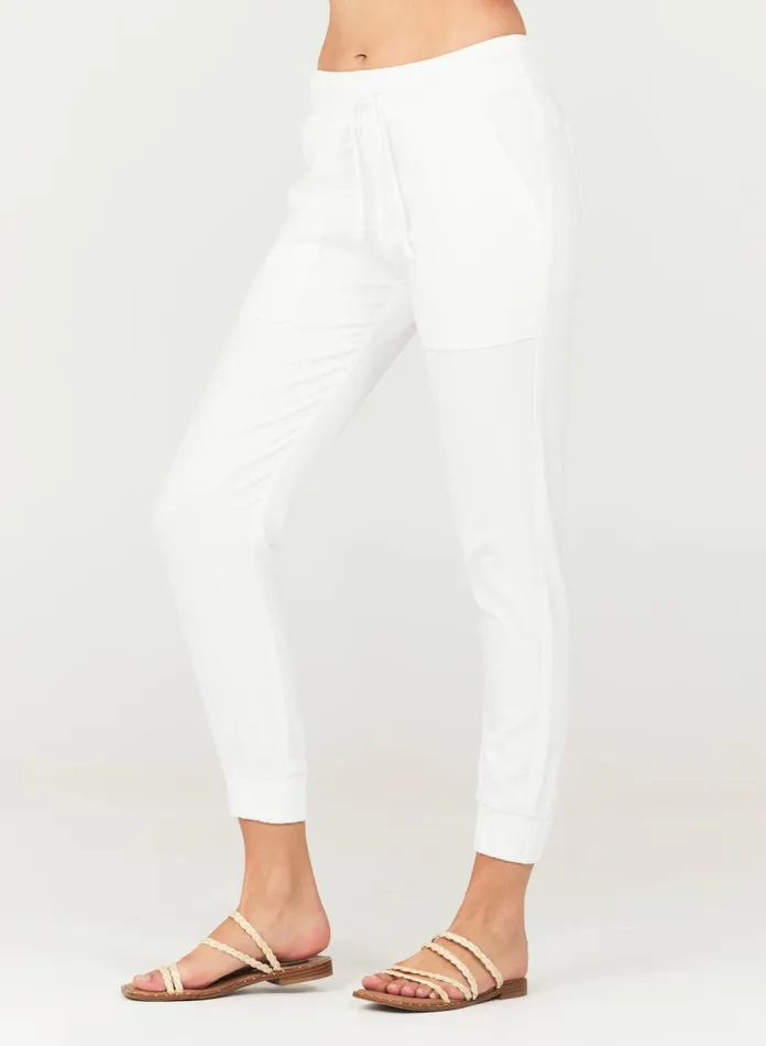 Pants Women Bella Dahl Pocket Jogger 8211 White Pants Women Bella Dahl Pocket Jogger 8211 White