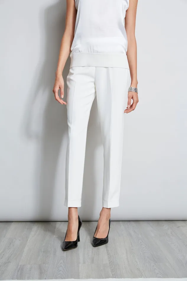 Pants Women Elie Tahari Slim Crepe Pant FOAM