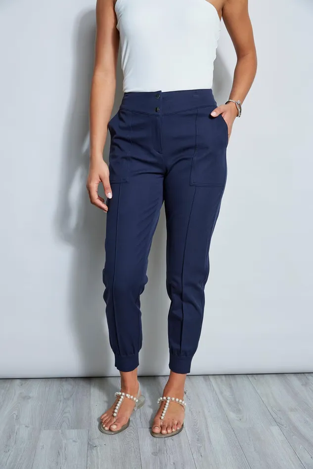 Pants Women Elie Tahari Stretch Twill Utility Pant NAVY YARD