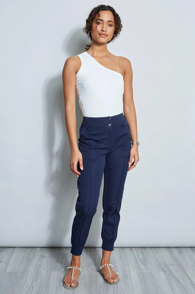Pants Women Elie Tahari Stretch Twill Utility Pant NAVY YARD