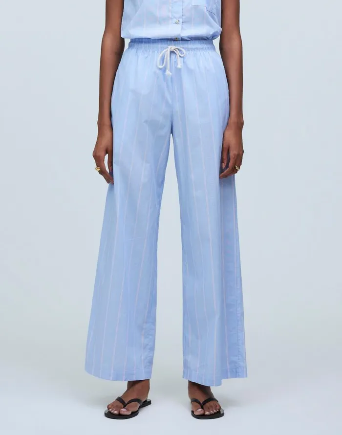 Pants Women Madewell Donni Stripe Pop Pants Tomato Pinstripe