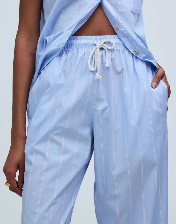 Pants Women Madewell Donni Stripe Pop Pants Tomato Pinstripe