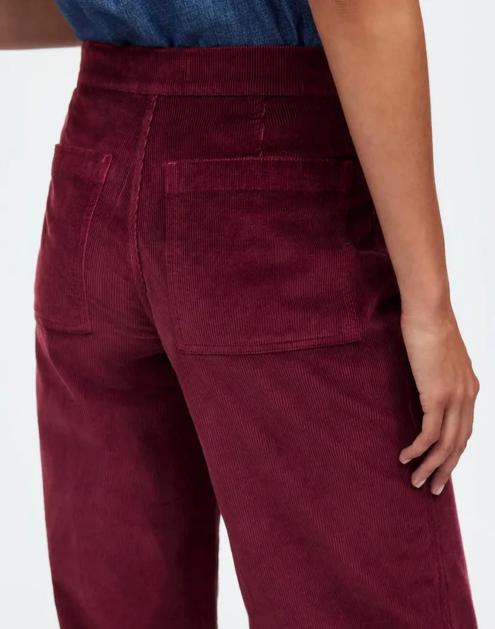 Pants Women Madewell The Emmett WideLeg Pant In Corduroy Welt Pocket Edition Bordeaux